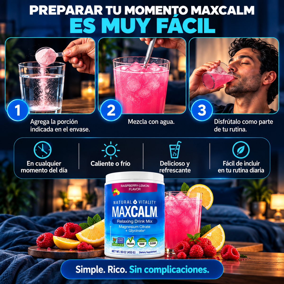 MAXCALM GLICINATO CITRATO MAGNESIO 453 G